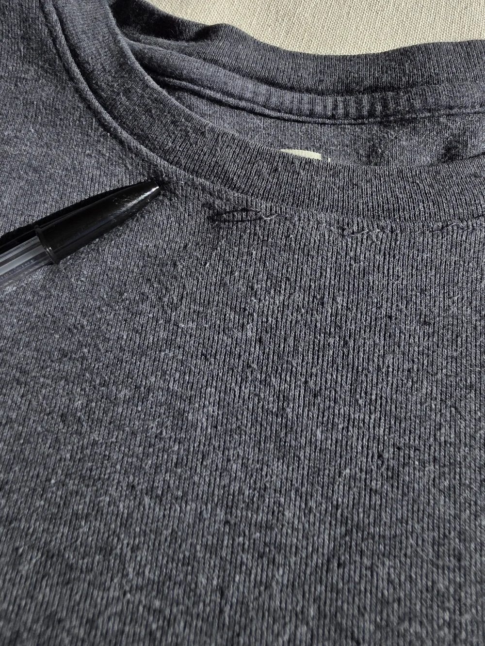 GAP Size L Men's Ribbed Crewneck Tee - Charcoal Gray
